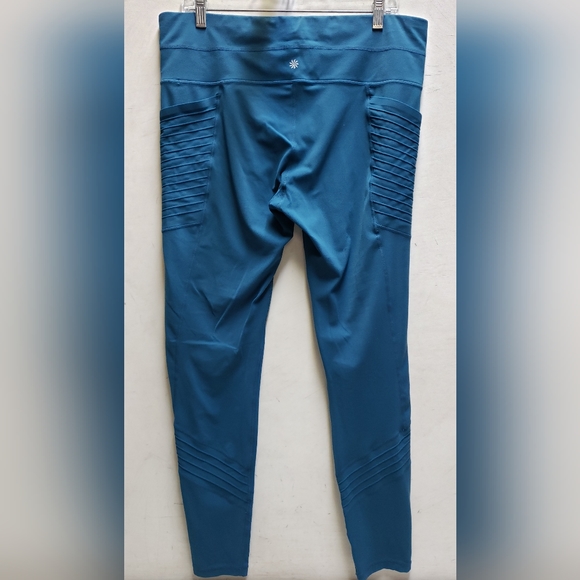 Athleta womens XLT teal leggings with pockets athletic athleisu workout gym wear - Picture 3 of 10
